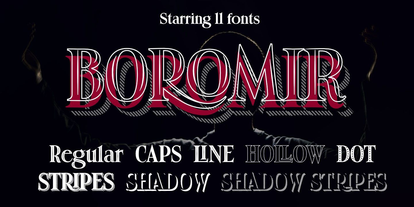 Boromir Caps Hollow Font preview